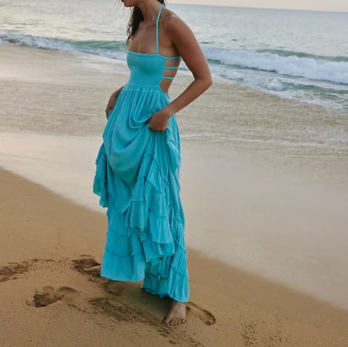 Image of R.Vivimos Womens Summer Boho Sexy Backless Long Dresses