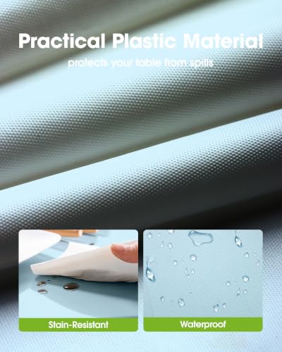 Image of Pureegg Plastic Table Cloth Disposable 84 Inch Round 10 Pack, Baby Blue