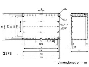 Velleman Coffret Etanche en ABS - Gris Fonce 265 x 185 x 95mm