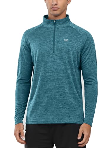 Image of NORTHYARD Men's Quarter Zip Pullover Athletic Running Shirt Long Sleeve | 1 /4 Zip Top, Quick Dry Lightweight, Moisture Wicking Breathable, Reflective Strips, Performance Workout Gym, Hiking Sports