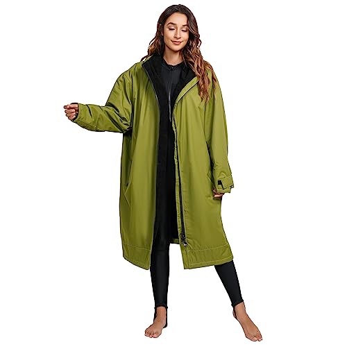Waterproof Surf Changing Coat Jacket Changing Robe Autumn and Winter Windproof Bathrobe Hooded Cloak for Beach Swimming Surfing Bathing Unisex M Size2