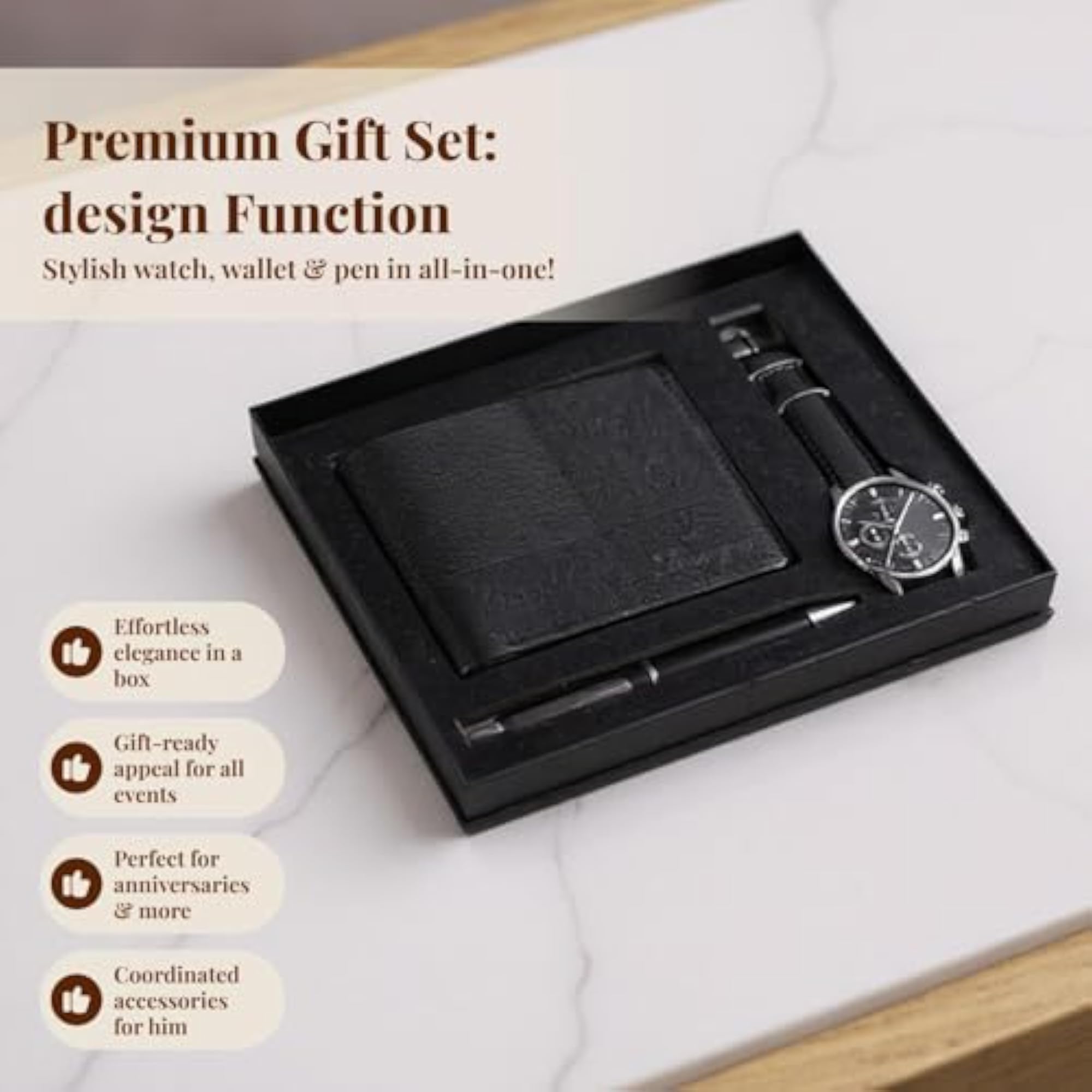 Men's Elegant Watch Set, Anniversary Gift