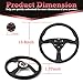 Fanower 13.5inch 345mm Racing Steering Wheel,Black Lychee Pattern Microfiber Leather,3 Spokes with Matte Black Aluminum Alloy, Anti-Slip, 6 Bolt Pattern,for Cars, Go Kart,Golf Carts,Racing