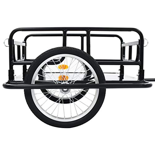 vidaXL Bike Cargo Trailer Foldable Drawbar Ball Coupling System Bicycle Cycling Camping Luggage Storage Carrier… - Image 8