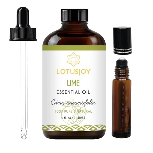 LOTUSJOY Lime Essential Oil, Pure Natural Organic Lime Oil for Aromatherapy Beauty Home Care - 4 Oz