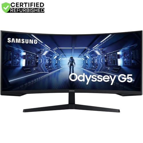 Image of Samsung 34 inch Odyssey G55T WQHD 165Hz 1ms(MPRT) HDR Curved Gaming Monitor - (Renewed)