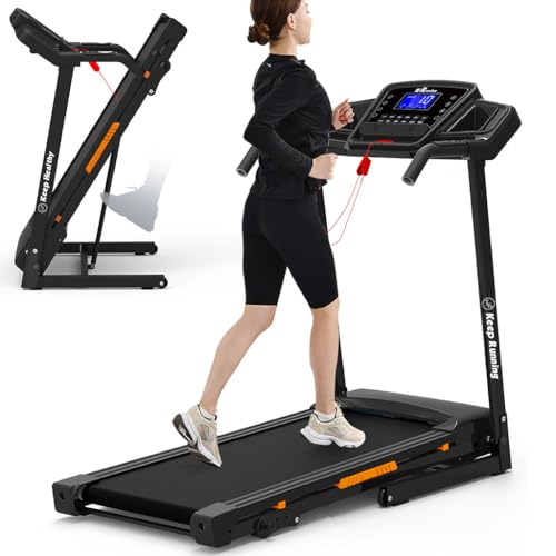 Image of 3.5HP Folding Treadmill with Incline, Heavy-Duty Treadmill for Home with 12 Programs, 0.5-8.5MPH Speed, 330 lbs Capacity, Compact Electric Running Machine with App Sync, Cup & Tablet Holder