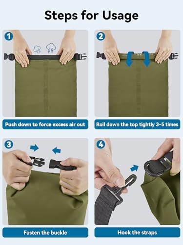 Image of HEETA Waterproof Dry Bag for Women Men, 5L /10L /20L /30L /40L Roll Top Lightweight Dry Storage Bag Backpack with Emergency Whistle for Travel, Kayaking, Boating, Camping, Beach, Cruise Ship Essentials