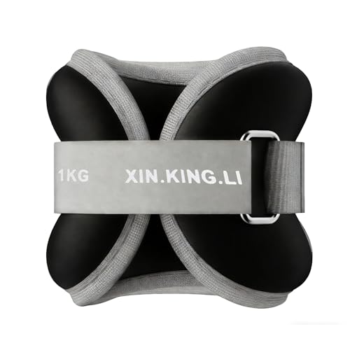 Ankle Weights Wrist Weights 2Pcs*1kg Sand Bag with Hook & loop Tape Weighted Ankle Weights Set Workout Leg Arm Weight Sandbag Strength Training Equipment for Gym Fitness Workout Running Women Men