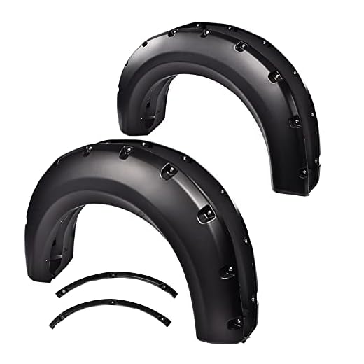PIT66 Fender Flares, Compatible with 2009-2014 Ford F150 Styleside(NOT For Platinum and Raptor models), Paintable Smooth Matte Black Pocket Riveted Style Wheel Flares Set, 4 Pcs