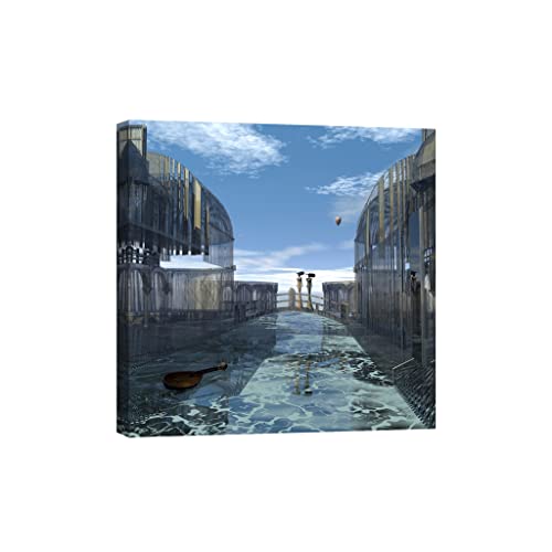 Tableau phosphorescent Cities DCO074-1 toile deco 80 x 80 cm