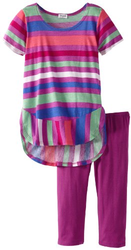 Image of Splendid Littles Girls 2-6X Carnival Stripe Short Sleeve Set