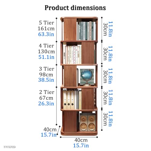 Estantería giratoria de 360°: la librería de madera ideal para espacios pequeños 3