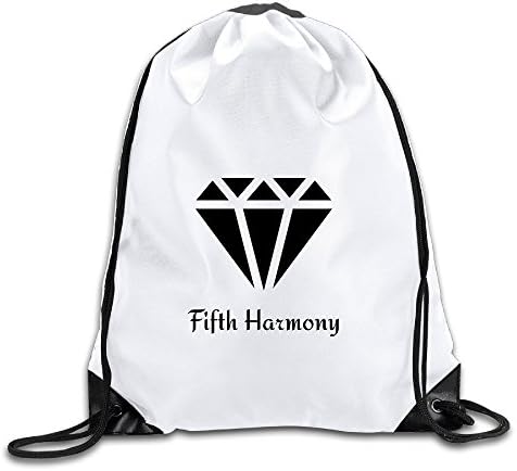 Fifth Harmony Logo White Drawstring Backpack Sport Bag For Men & Women
