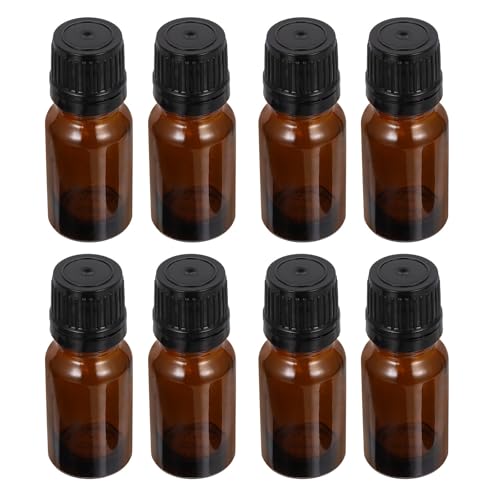 Botellas para Aceite Esencial Antifugas de Vidrio Café Herméticas de 10ml 2