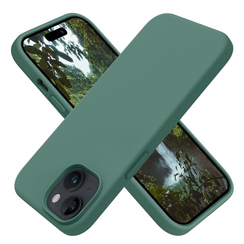 OTOFLY Compatible with iPhone 15 Plus Case, Silicone Shockproof Slim Thin Phone Case for iPhone 15 Plus (6.7 inch), (Pine Green)