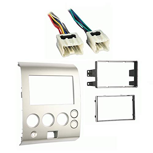 Harmony Audio Compatible with Nissan Titan 06 07 Without Dual Zone Climate Double DIN Stereo Harness Radio Dash Kit