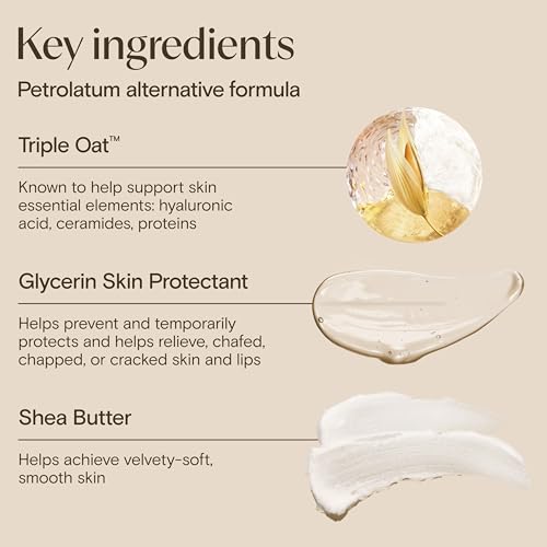 Image of Aveeno Skin Relief Healing Ointment, Repair & Protect Extra Dry, Cracked Skin, Glycerin Protectant with Triple Oat & Shea Butter, Fragrance-Free & Non-Greasy Feel, Travel Size, 2.0 oz (Pack of 3)