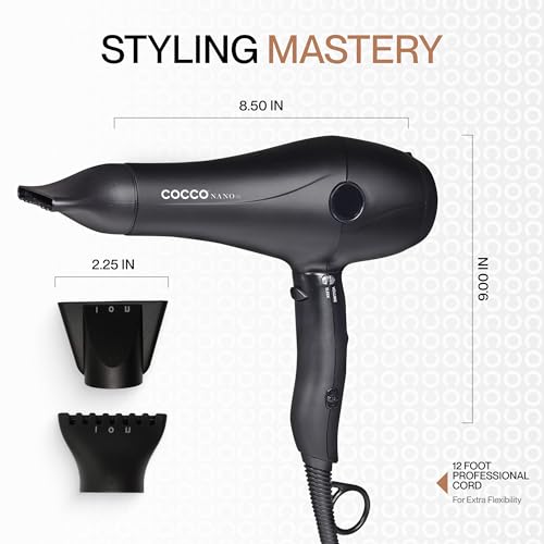 Set para peinar y secar cabello COCCO GNS 1'' Flat Iron V3 y Nano Pro Hair Dryer miniatura 7