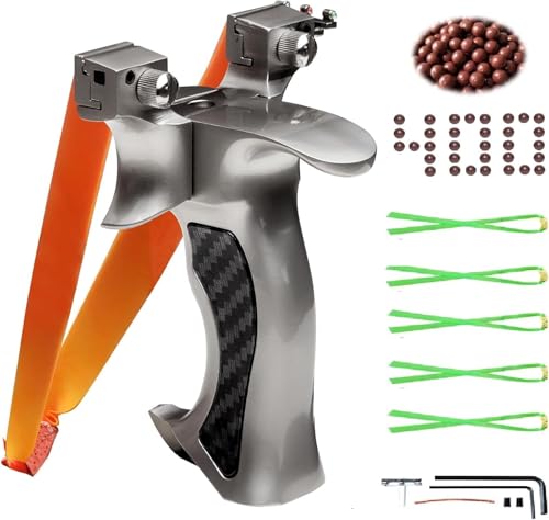 300pcs Slingshot Fango Sfera Palla di Argilla, 6Pezzi Gomme per Fionda, Adatti per Gomma Sostitutiva per Fionda Pezzi Gomme per Fionda, Fionde Professionale da Caccia, Pallini per Fionda Elastici,