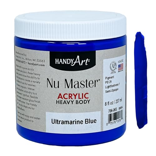 Handy Art Nu Master Heavy Body Acrylic Paint 8 ounce, Ultramarine Blue