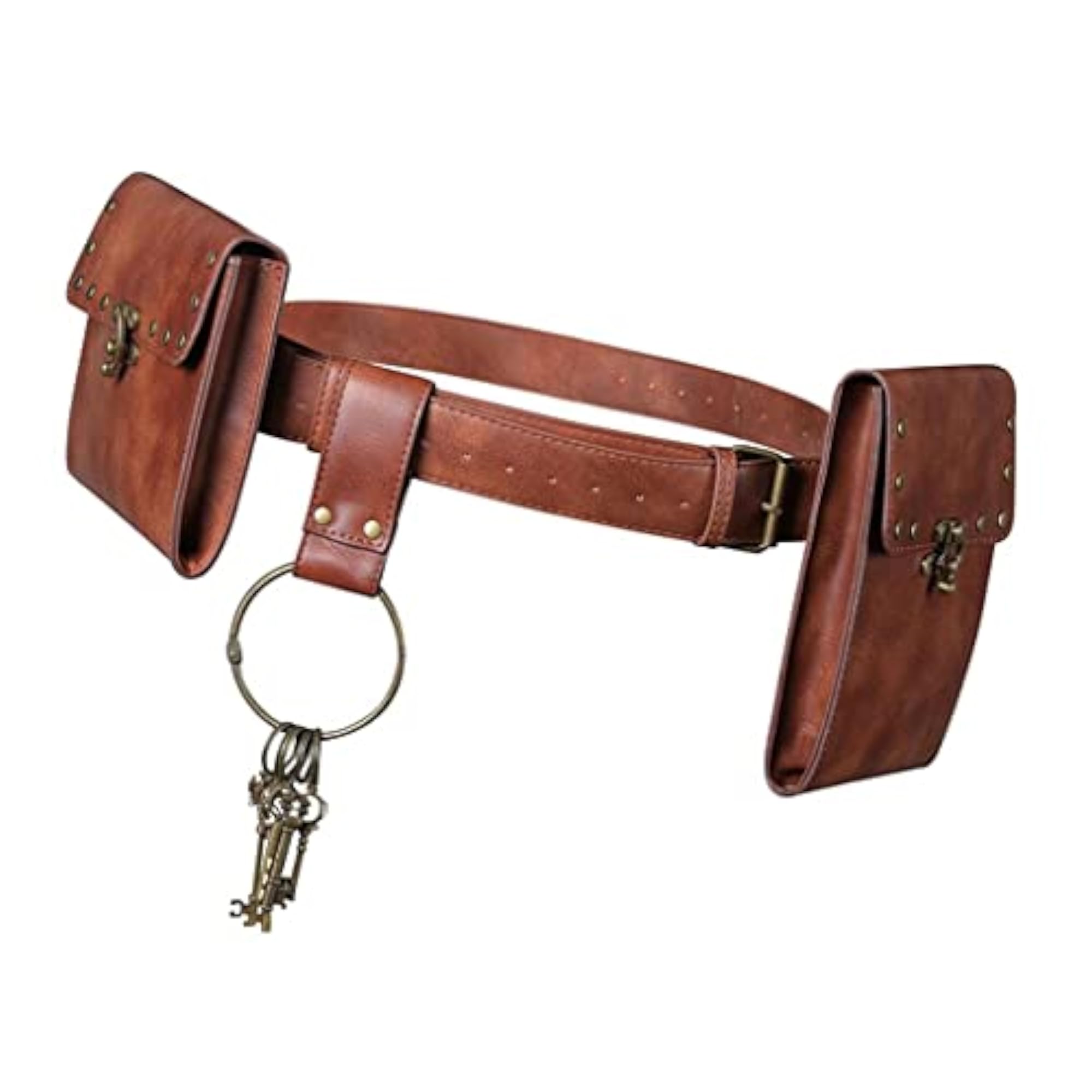 Punk Multi-Purpose Hip Belt Waist Wallet, Brown