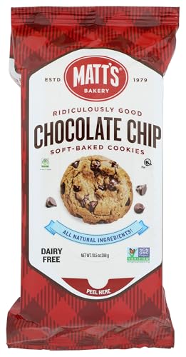 Matt's Bakery Chocolate Chip Soft-Baked Cookies, All Natural, Kosher, Non-GMO, 10.5 Ounce (Pack of 6)