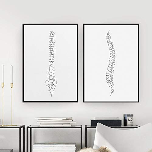 Colonne vertébrale impression sur toile cadeau médical pour chiropraticien diplômé lot de 2