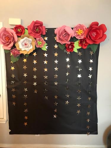 Image of 4-Pack Star Garland, Glitter Silver Star Garland Banner,Twinkle Twinkle Little Star Decorations for Christmas, Baby Shower & Birthday, 4 inch x 13ft Each, Holiday Party Hanging Decor