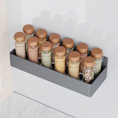 Magnetic-Spice-Rack-for-Refrigerator-Kitchen-Organizer-and-Storage-Shelf-Grey-4-Pack Magnetic Spice Rack for Refrigerator Kitchen Organizer and Storage Shelf Grey 4 Pack