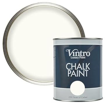 Vintro | Off White Chalk Paint | Furniture Paint | Shabby Chic | Upcycle | Decorate | Ultra Matt Finish | 1 Litre (Nymph)