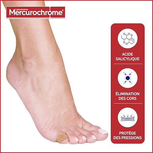 Pansements coricides Mercurochrome contre la pression due aux cors