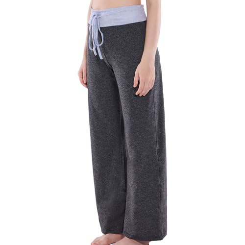 Image of NEWCOSPLAY Women's Comfy Pajama Pants Casual Drawstring Palazzo Lounge Wide Leg Pants