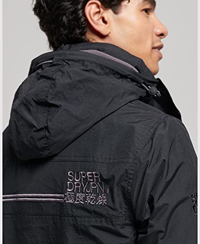 Superdry Mens Pop Zip Hood Arctic Sd-Windcheater Jacket Black/Rock Size S #TOP5