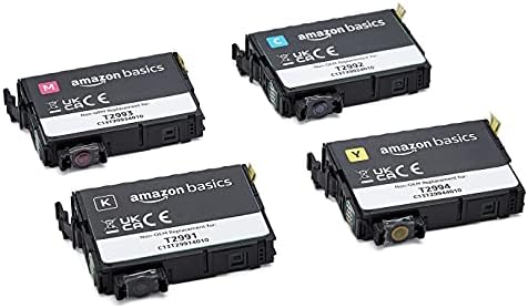 Amazon Basics Remanufactured High-Yield Inkjet Cartridge, Replacement for Epson 29, XL, Black, Cyan, Magenta, Yellow, Pack of 4