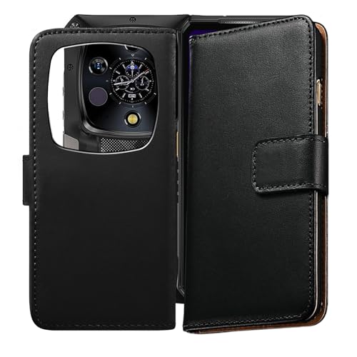 Coque pour Ulefone Armor 28 Ultra, étui à rabat en cuir noir avec protection intégrale en TPU
