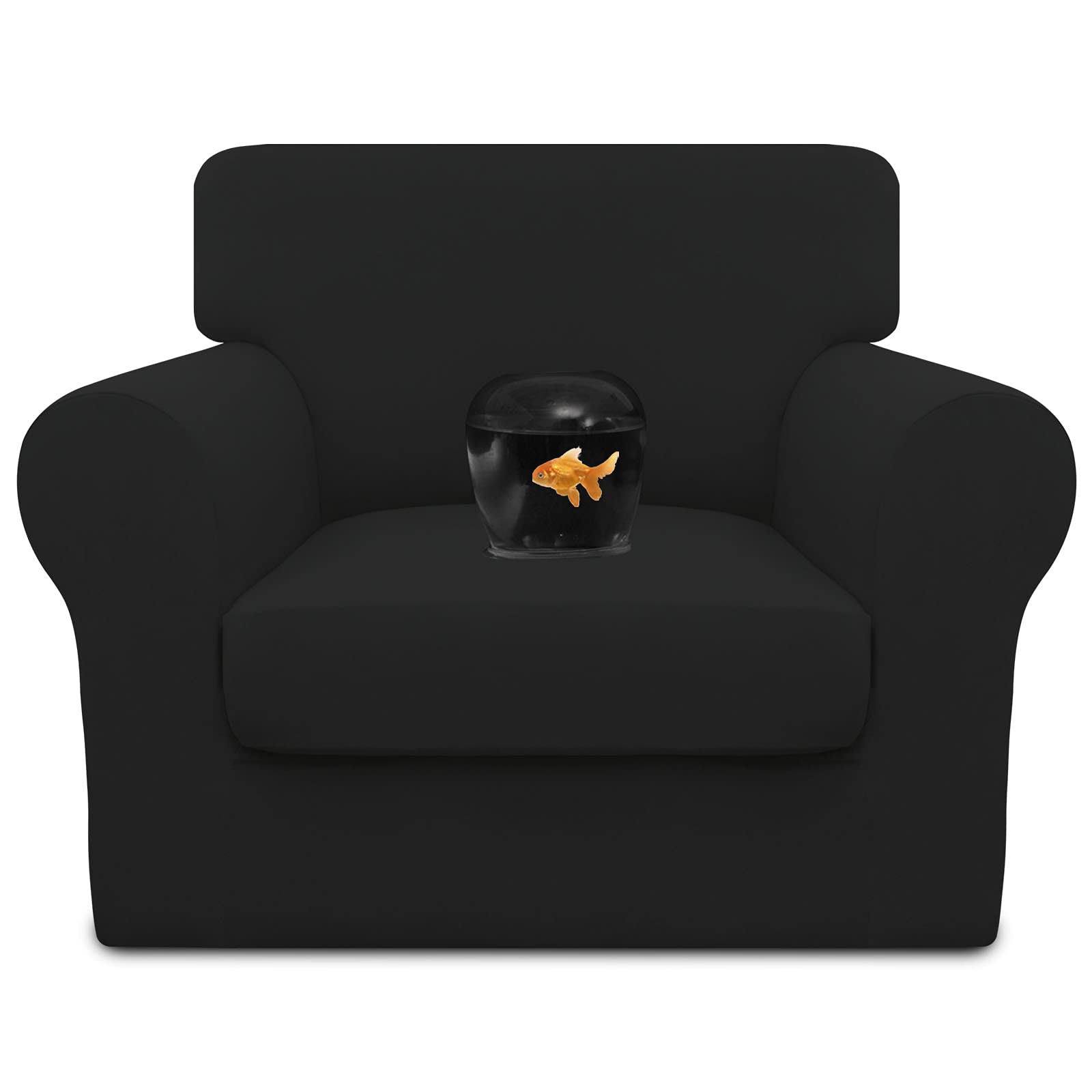 Easy-Going 100% Dual Waterproof 2 Pieces Chair Cover Stretch Soft Couch Cover for Dogs, Sofa Slipcover for 1 Separate Cushion Couch Leakproof