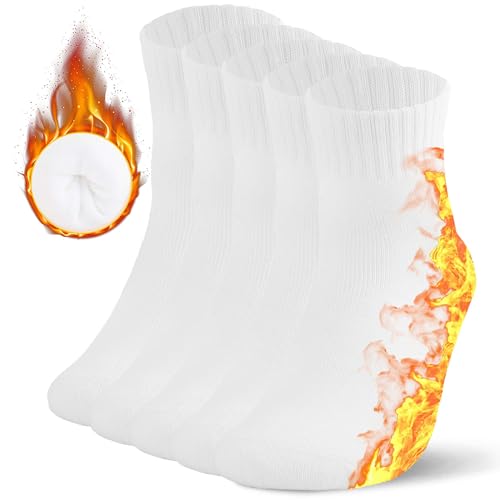 Image of KANAV Thick Winter Thermal Wool Socks (5 Pairs) - Comfy, Slouch Crew, Cozy, Warm Athletic Socks for Women