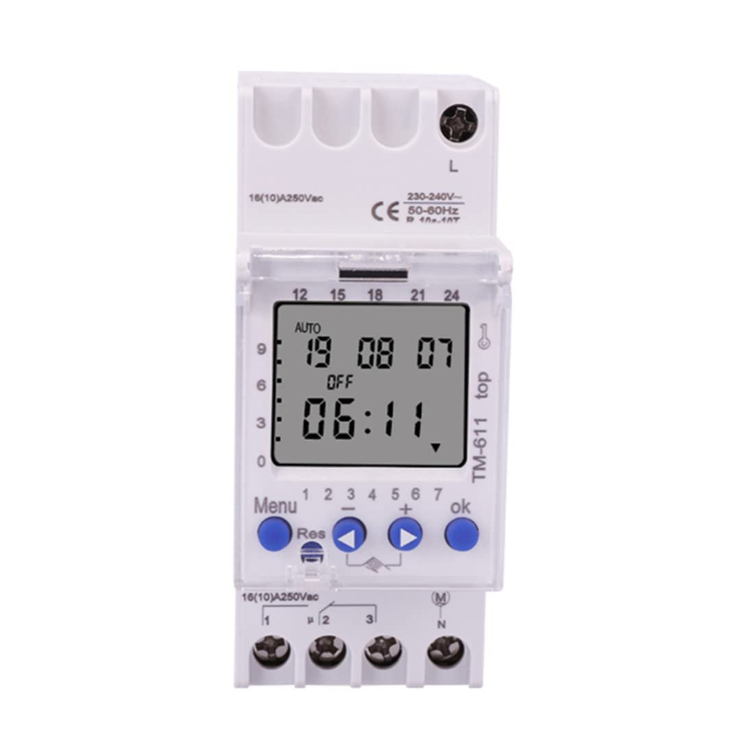 Buy TM611 Din Rail Timer 1 Channel 7 Days 24hrs Programmable