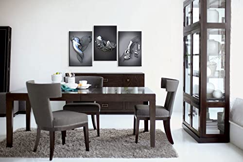 3 Pieces Love Heart 3D Wall Art Abstract Figure Statue Kiss Posters 3D Wall Decor Baby Poster Love Decor Romantic Art Valentine's Day Wall Decorations For Home Couples Bedroom Decor (12''Wx16''Hx3) #TOP4