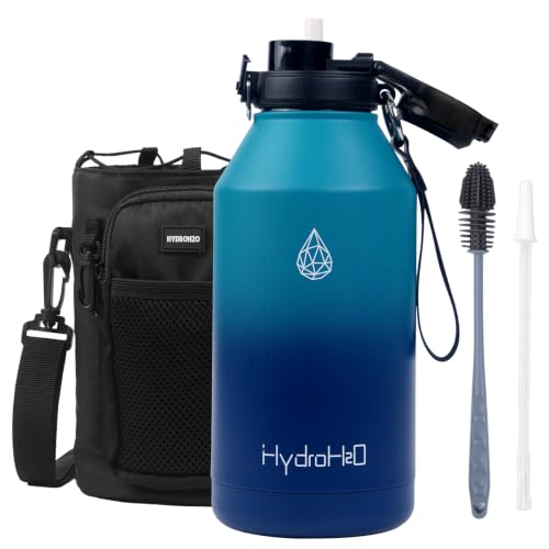 Image of 64 oz Insulated Water Bottle with 2‑in‑1 Pop‑Up Straw & Spout Lid
