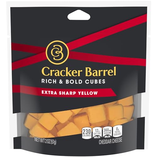 Cracker Barrel Cubes, Extra Sharp Yellow Cheddar Cheese (2 oz Bag)