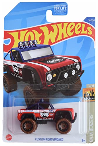 Hot Wheels Custom Ford Bronco, Baja Blazers 8/10 rojo miniatura 1