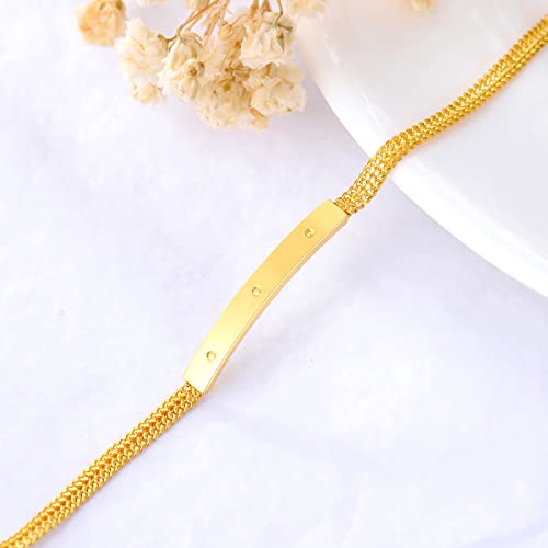 SISGEM 18K Real Gold Bracelets for Women, Delicate Gold Italian Link Chain bracelets Jewelry Anniversary Birthday Gifts for Mom, Wife3