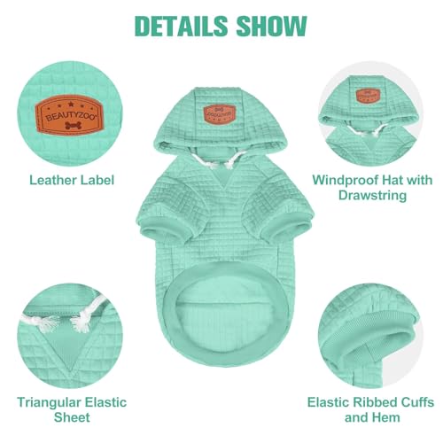Image of BEAUTYZOO Dog Hoodies Sweater for Medium Dogs, Waffle‑Like Laminated Coat
