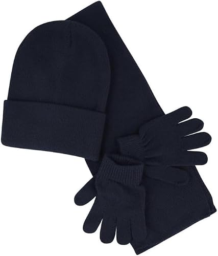 Kids Scarf Beanie Gloves Set (Navy)