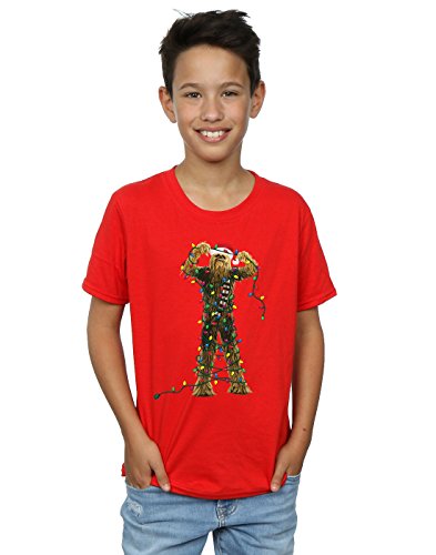 Star Wars Boys Chewbacca Christmas Lights T-Shirt 5-6 Years Red