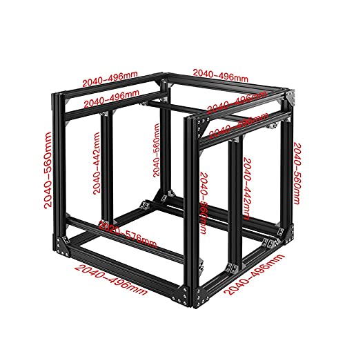Lysee 3D Printer Parts & Accessories - Z Height BLV MGN Cube 3D Printer Aluminum Extrusion Frame Full Kit w/Nuts Screw Bracket Corner for DIY CR10 - (Size: Only Alu extrusions, Color: Black)