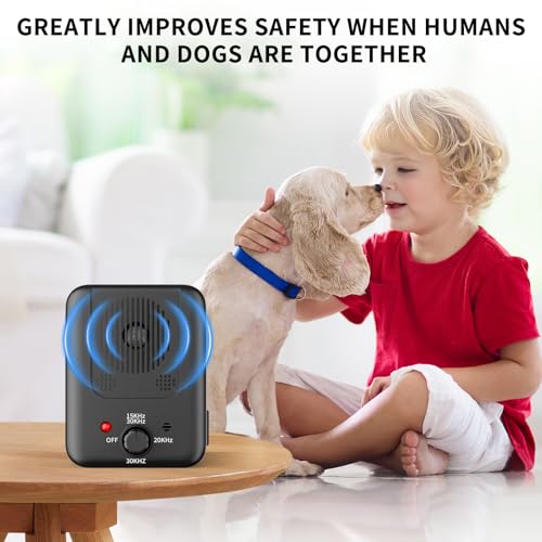 QEWEUUIE Anti Bell Gerät Hunde,3 Modi Antibell Ultraschall Gerät,50 Fuß Antibell für Hunde,Einstellbare Frequenz, IPX4 Wasserdichtes,Geeignet für das Training großer, mittelgroßer und Kleiner Hunde