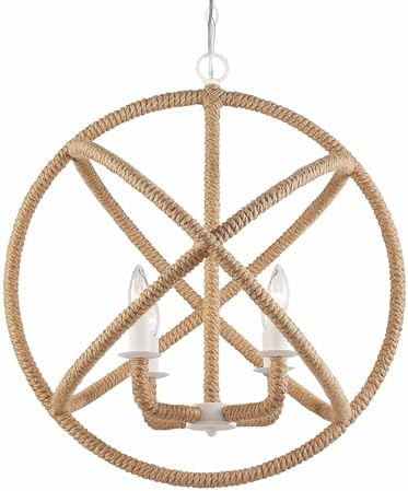 Golden Lighting Marina 4-Light Chandelier in Natural White